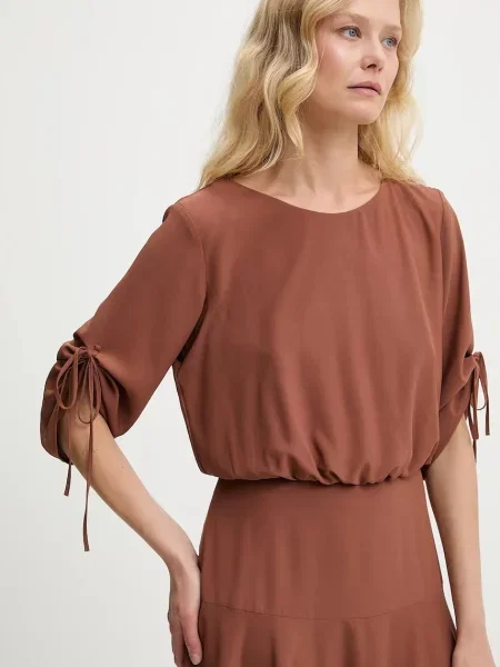 Сукня Answear Lab midi розкльошена коричневий