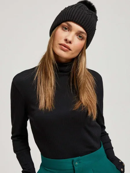 Căciulă Marisse cu mărgele negru