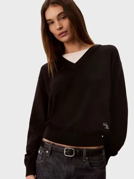Вовняний светр Calvin Klein Jeans чорний