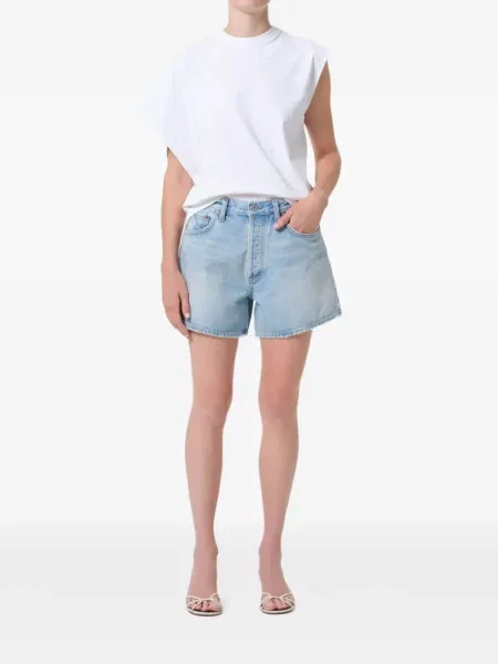 Pantaloni scurți din denim Agolde albastru