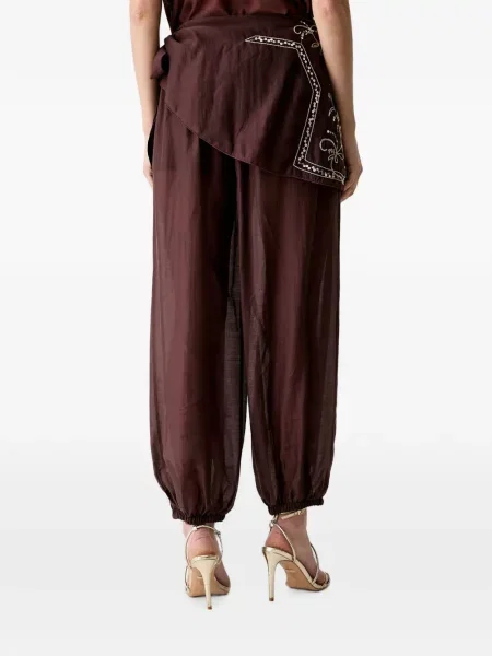 Pantaloni Haveone cu paiete plic maro