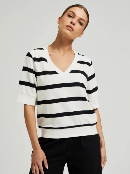 Hanorac Moodo cu dungi alb