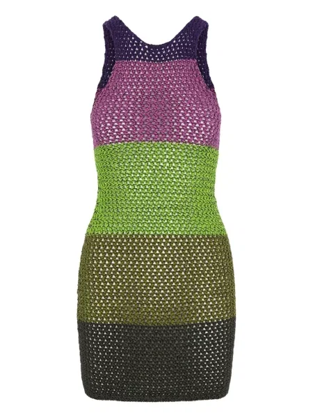 Rochie Agr cu dungi de costum verde