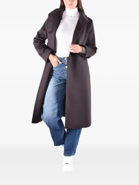 Cu centură palton Max Mara cu două rânduri de nasturi maro