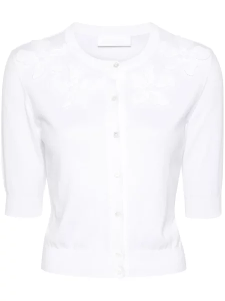Cardigan Valentino Garavani cu model floral alb