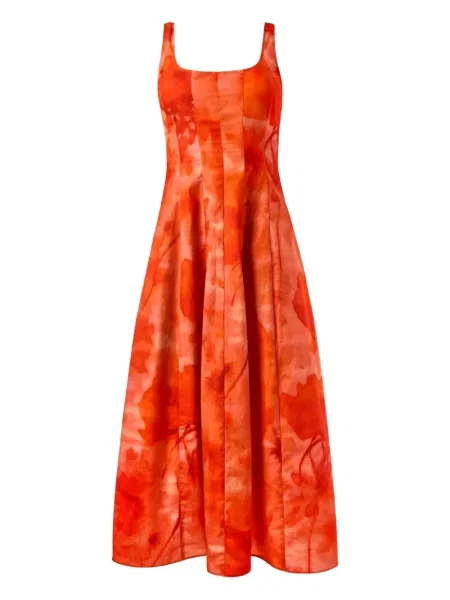 Rochie midi Alejandra Alonso Rojas cu imagine până la genunchi de costum roșu