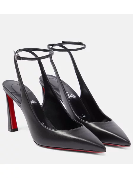 Usnjene salonarji Christian Louboutin z odprtimi petami črna