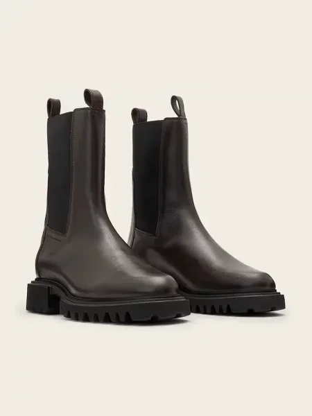AllSaints Kožené topánky chelsea AllSaints HALLIE BOOT hnedá