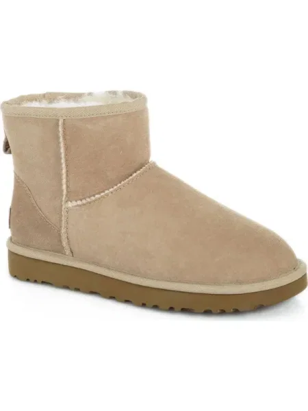 Cizme Ugg din piele clasici mini bej