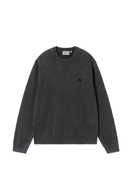 Pulover Carhartt Wip cu broderie gri
