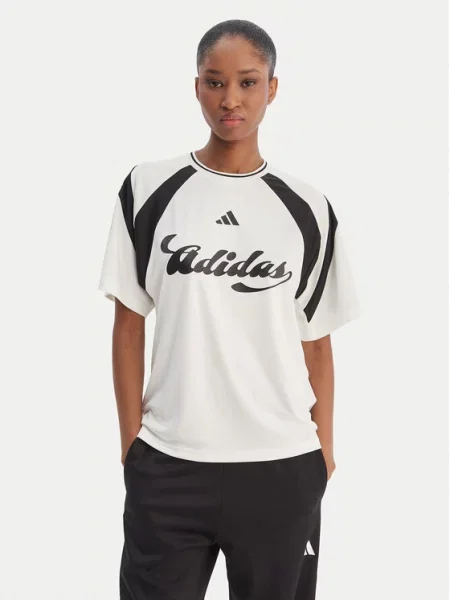 T-shirt adidas W Her Tee Off White/ Black L biała