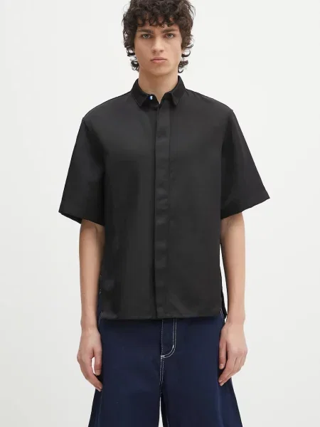 Košile Ader Error Apparel-Top relaxed s klasickým límcem černá