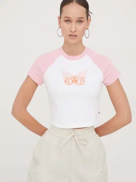 Denim ruha Tommy Jeans fehér