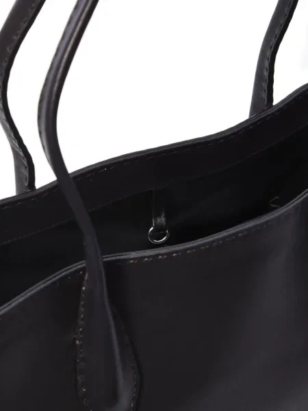 Geanta de piele The Row din piele negru