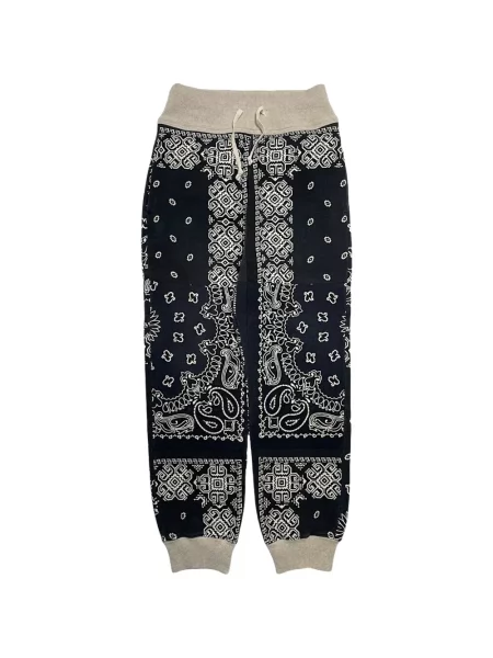 Pantaloni Kapital din fleece cu imagine alergare albastru