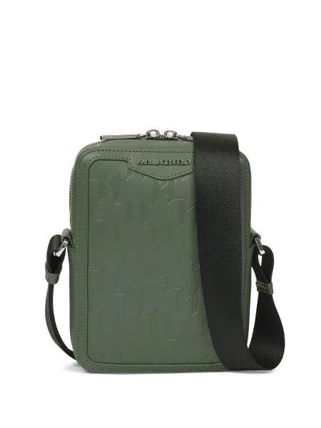 Geantă crossbody Karl Lagerfeld K/Monogram din piele verde
