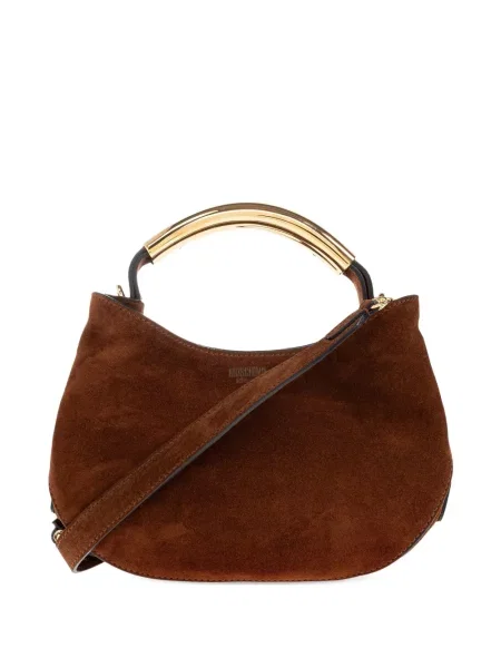 Geantă Moschino din piele de căprioară maro