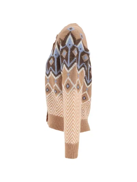 Cardigan Ermanno Scervino cu imprimeu geometric maro