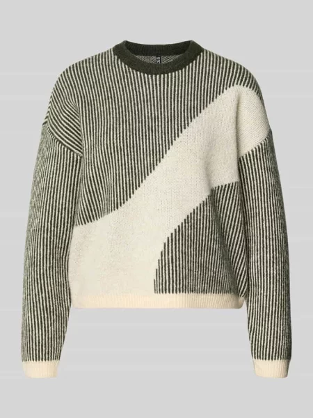 Sweter z dzianiny o luźnym kroju ze wzorem na całej powierzchni model ‘LINNA’ Pieces