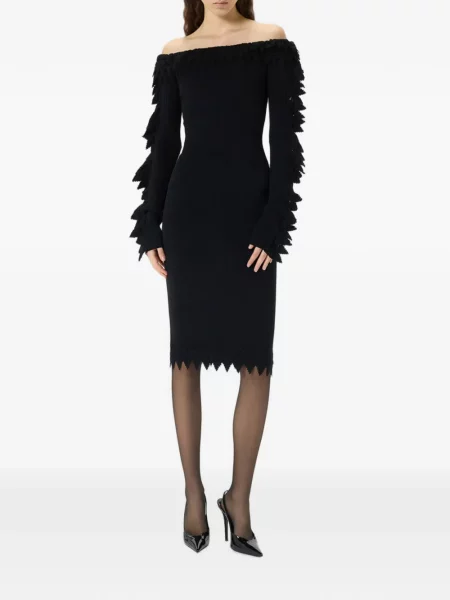 Pulover Blumarine cu volane negru