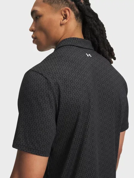 Поло Under Armour с принтом черное