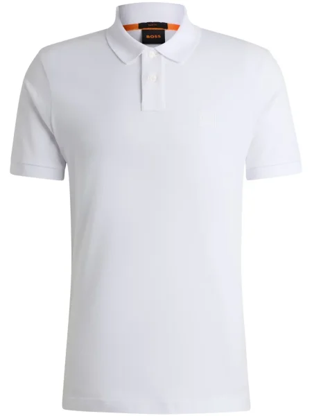 Tricou polo Boss cu aplicații alb