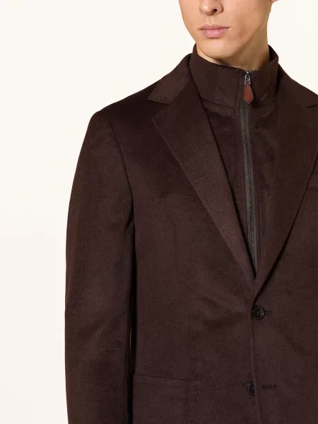 Reiss Sako Patch Tailored Fit S Odnímatelným Lemem tmavě hnědá