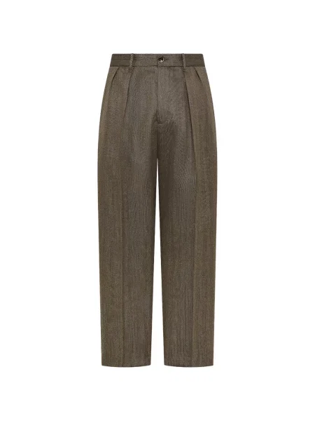 Pantaloni Nine In The Morning cu model herringbone maro
