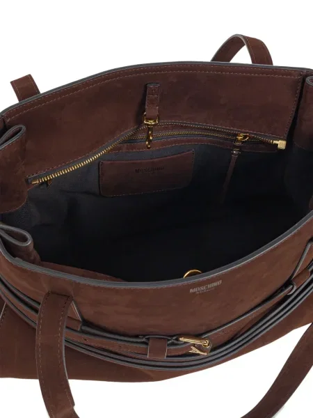 Geantă de talie Moschino din piele de căprioară maro