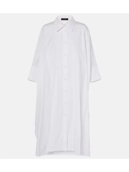 Rochie tip cămașă Joseph din poplin de costum alb