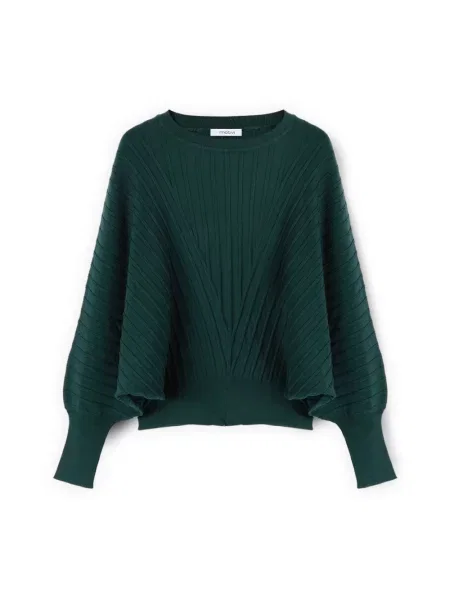 Sweter Motivi plisowany zielony