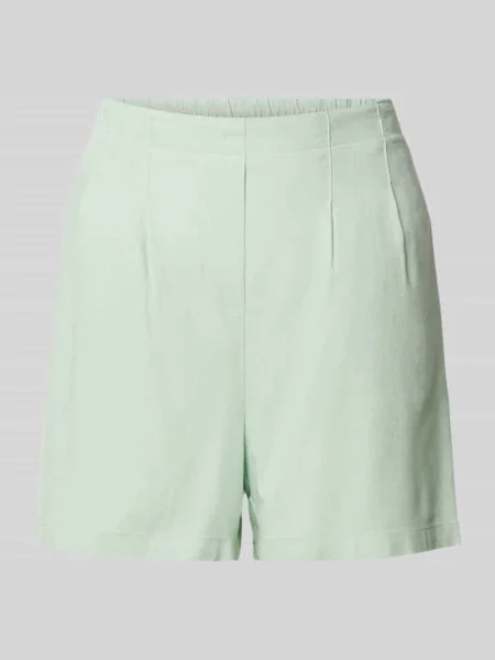 Szorty z wysokim stanem w jednolitym kolorze Vero Moda zielone