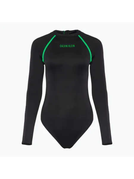 Női egyrészes fürdőruha Calvin Klein Intense Power Move Rashguard One Piece pvh fekete. Méret: L fekete