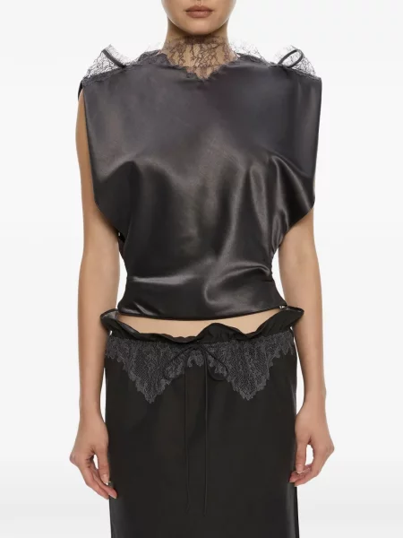 Top Christopher Esber din dantelă negru