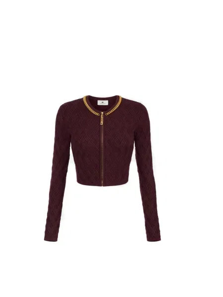 Dzianinowy kardigan Elisabetta Franchi czerwony