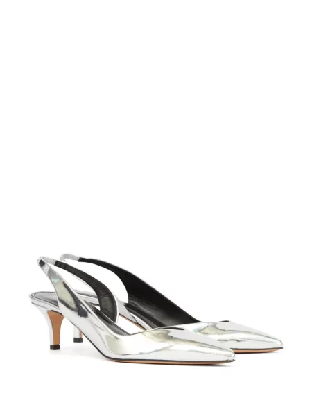 Pantofi cu toc Isabel Marant din piele argintiu