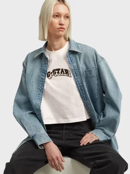 Фетровая футболка G-star Raw белая