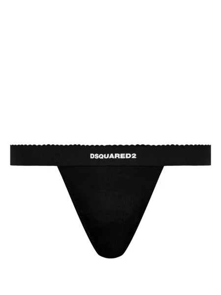 Chiloți tanga Dsquared2 cu imagine negru