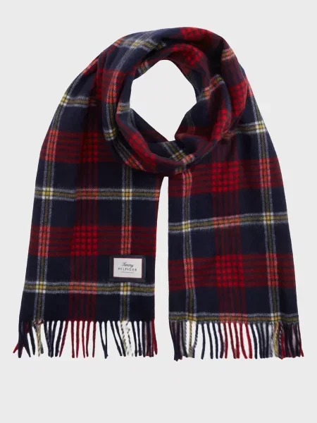 Шерстяной клетчатый шарф Tommy Hilfiger