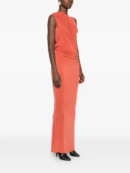 Rochie maxi Balmain drapată portocaliu