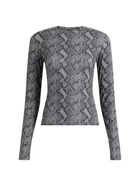 Top Skims z nadrukiem z długim rękawem w wężowy wzór
