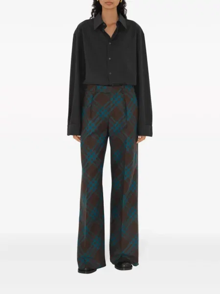 Vilnonės kelnės Burberry ruda