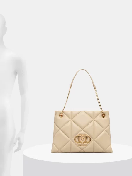 Кожаная сумка шоппер Love Moschino