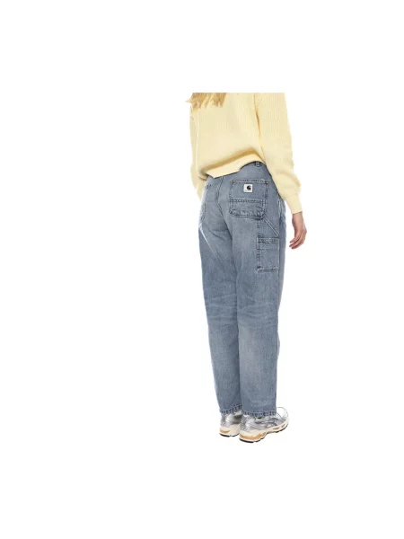 Carhartt WIP jeansy W Brandon Single Knee Pant high waist niebieskie