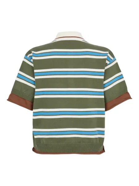 Polo Dsquared2 cu dungi tricotate verde
