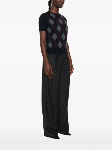 Scurt top Tory Burch cu model argyle albastru