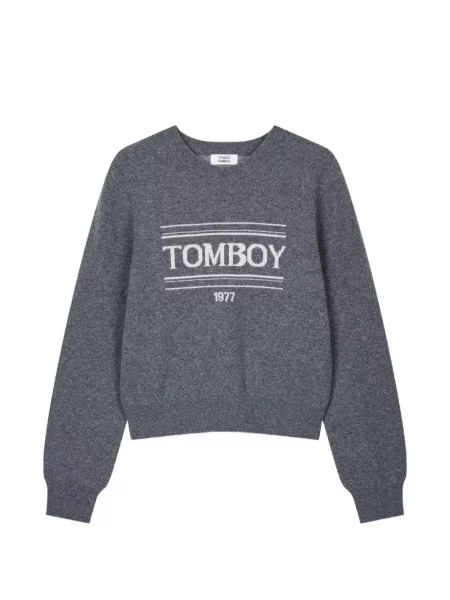 Pulover Tomboy cu autograf gri