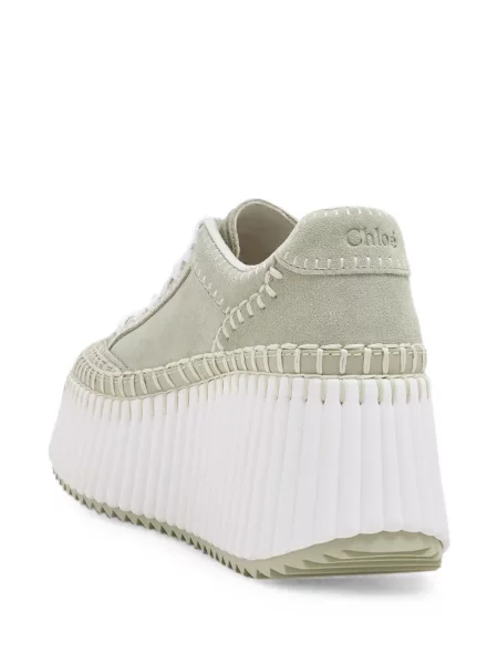 Sneakerși Chloé Nama cu pană verde