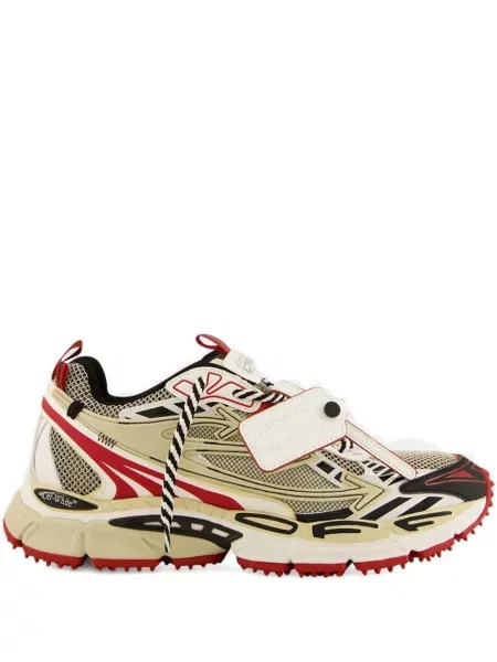 Sneakerși Off-white cu șireturi din dantelă alb