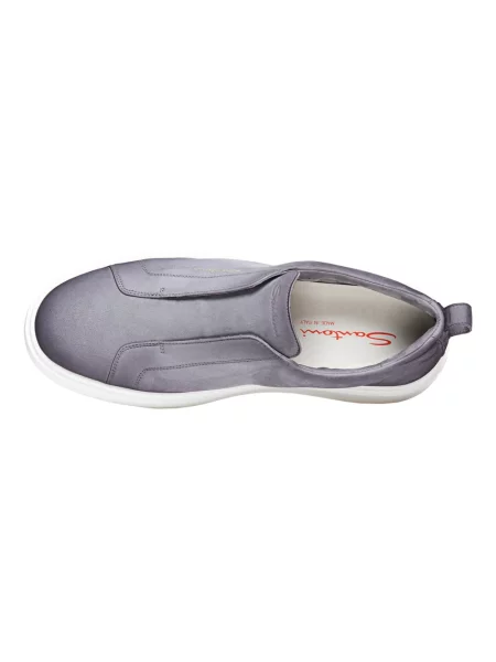 Sneakersy Santoni skórzane wsuwane szare